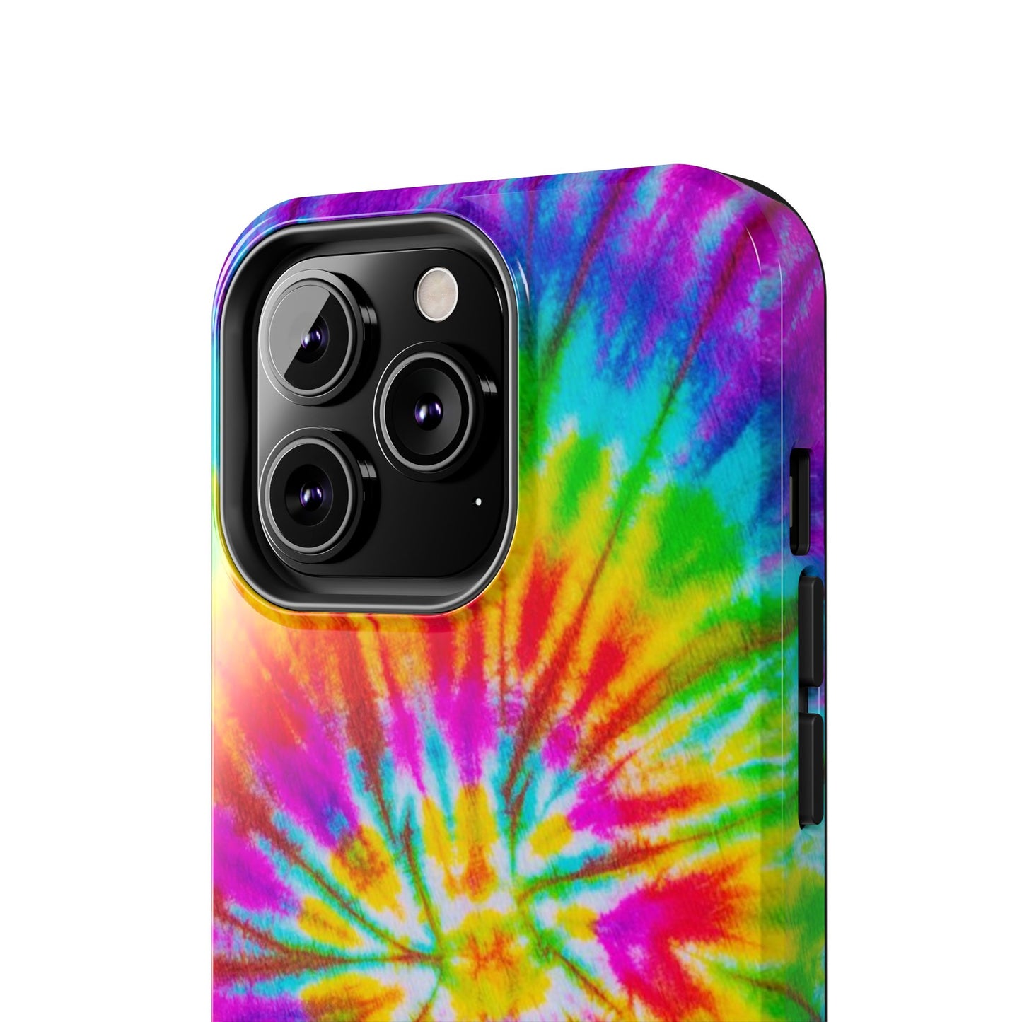 Rainbow Spiral Tie-Dye iPhone Case – Bright & Retro Design