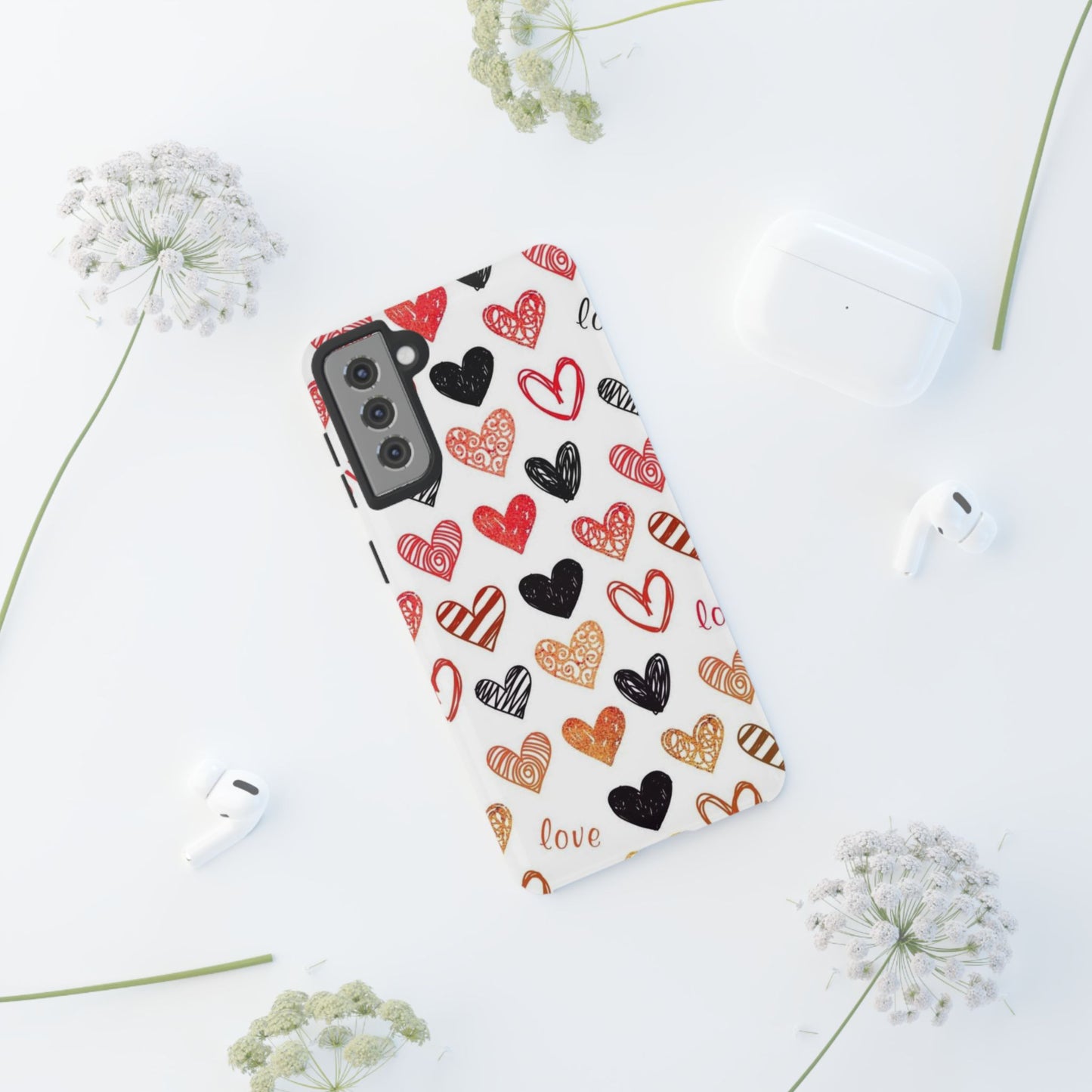 Samsung Galaxy Case: Hand-Drawn Hearts & Love