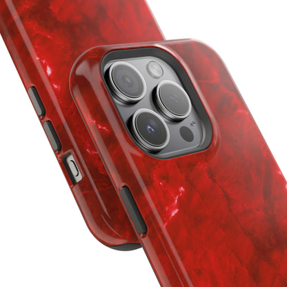 Bold Red Marble MagSafe iPhone Case – Luxe Design Meets Magnetic Precision