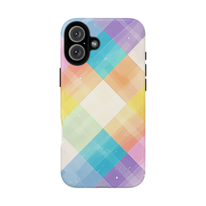 Pastel Plaid Watercolor iPhone Case