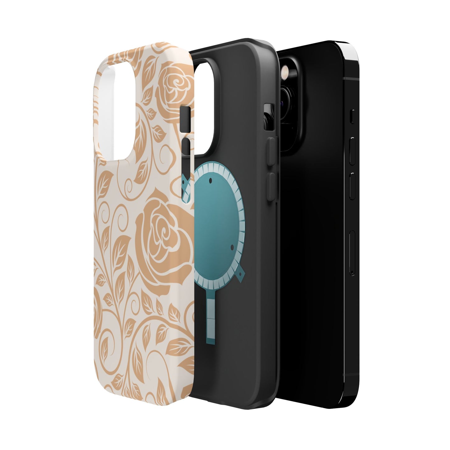 Vintage Rose Vine Tough MagSafe iPhone Case – Elegant Floral Pattern with Dual-Layer Protection