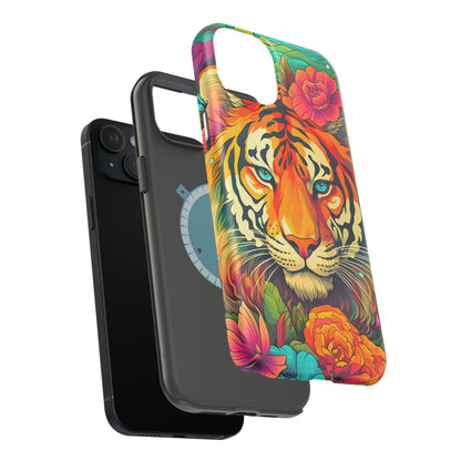 Fierce Rainbow Tiger Art - MagSafe iPhone Case