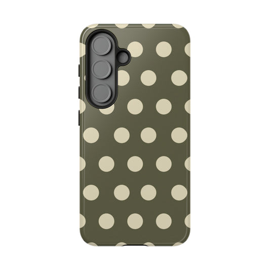 Vintage Green & Cream Polka Dots – Samsung Galaxy Case