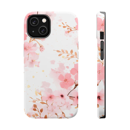 Soft Pink Cherry Blossom MagSafe Case – Floral Elegance with Wireless Charging