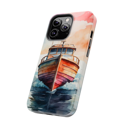 Sunset Sail Watercolor Boat – iPhone Series Case