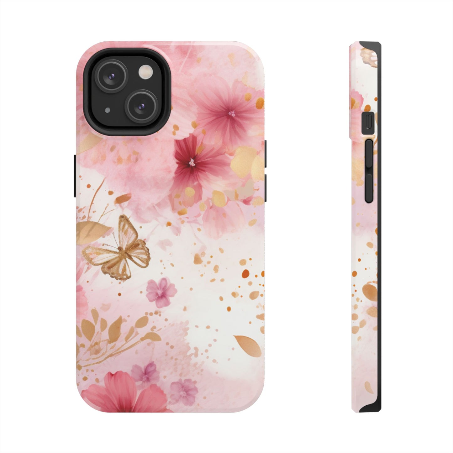 Blush Pink Floral Butterfly - iPhone Case