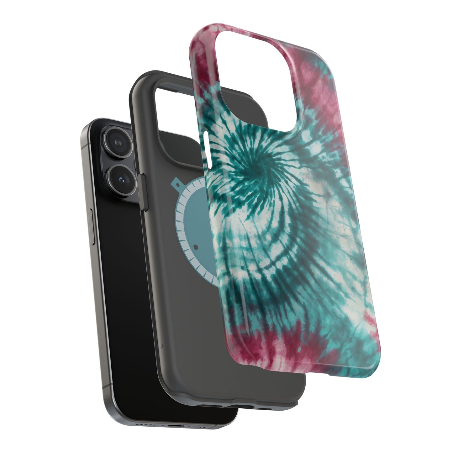 Teal and Pink Tie-Dye MagSafe Case – Stylish and Functional