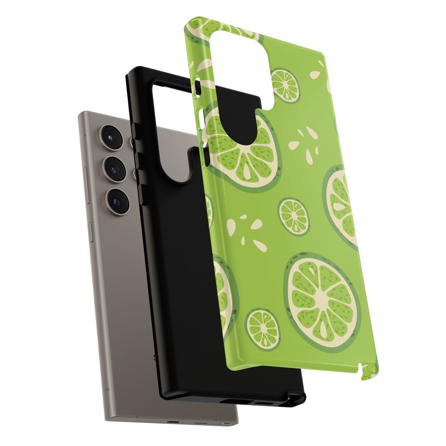 Zesty Lime Splash Tough Samsung Galaxy Case – Fresh Citrus Design, Dual-Layer Protection