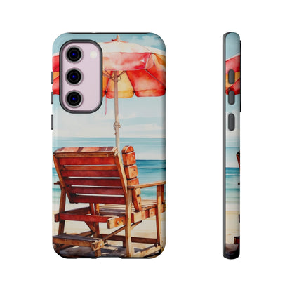 Beachfront Sunset Lounge Samsung Galaxy Case – Vibrant Watercolor Design