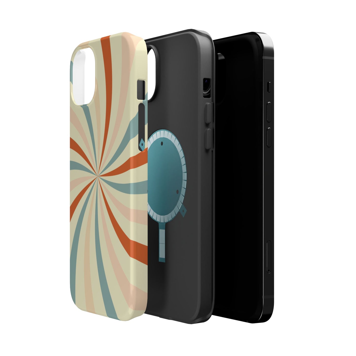 Retro Swirl MagSafe iPhone Case – Durable, Vintage-Inspired Design with Dual-Layer Protection