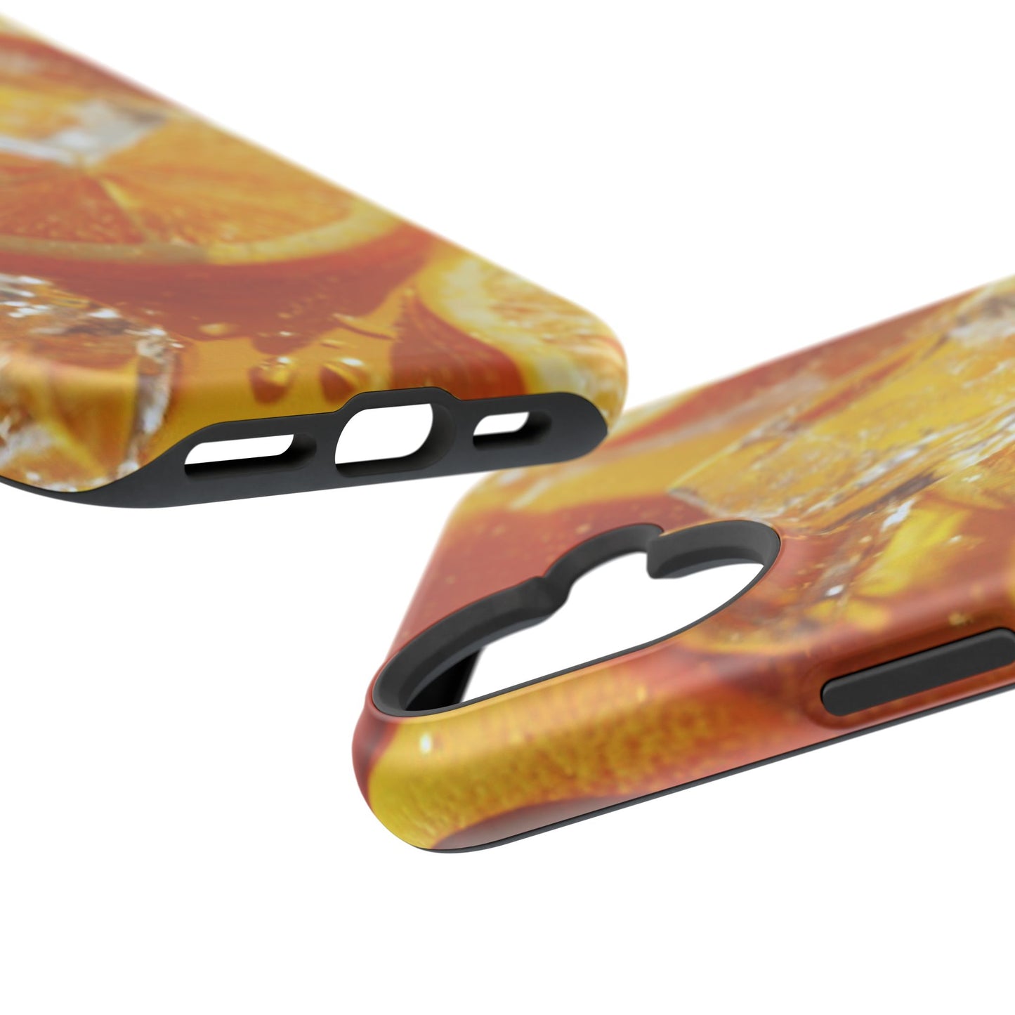 Citrus Orange Splash MagSafe iPhone Case – Dual-Layer Tough Protection, Vibrant Summer Design