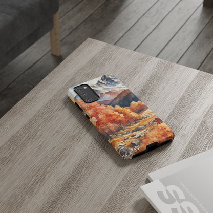 Watercolor Autumn Forest and Mountains - Samsung Galaxy Case