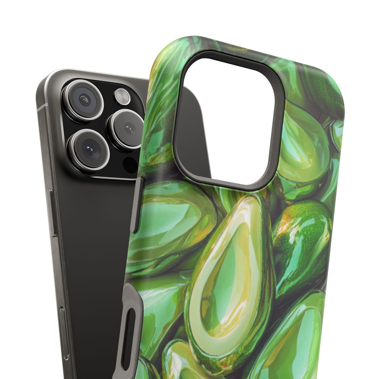 Glossy Avocado MagSafe iPhone Case – Sleek Green 3D Fruit Design, Durable and Stylish