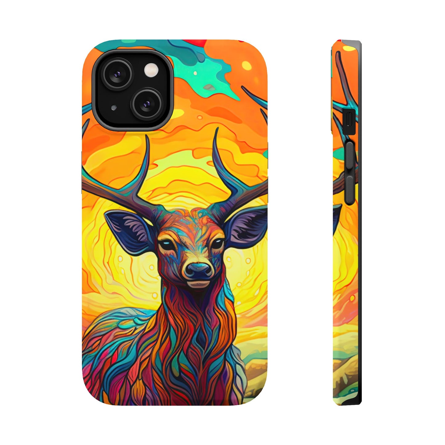 Vibrant Stag in Bloom – MagSafe iPhone Case