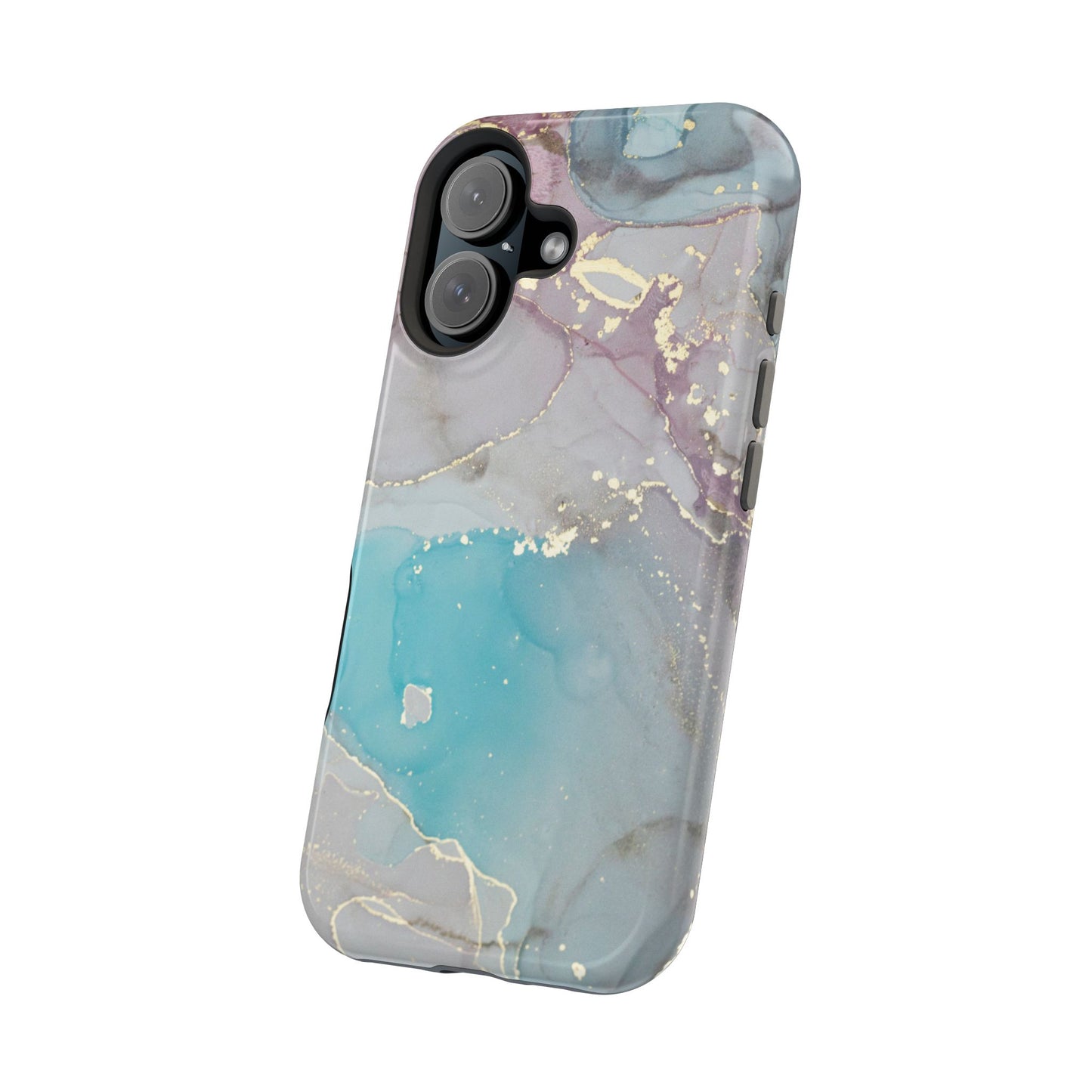 Sky Blue & Purple Marble Wave – MagSafe Case with Dreamy Marble Design