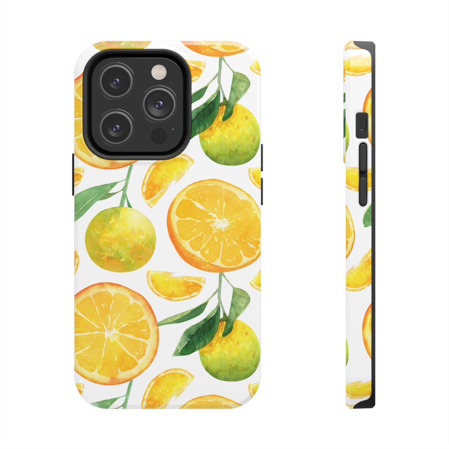 Sunny Citrus Grove Tough iPhone Case – Watercolor Orange Design, Dual - Layer Protection - BOGO Cases