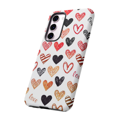 Samsung Galaxy Case: Hand-Drawn Hearts & Love