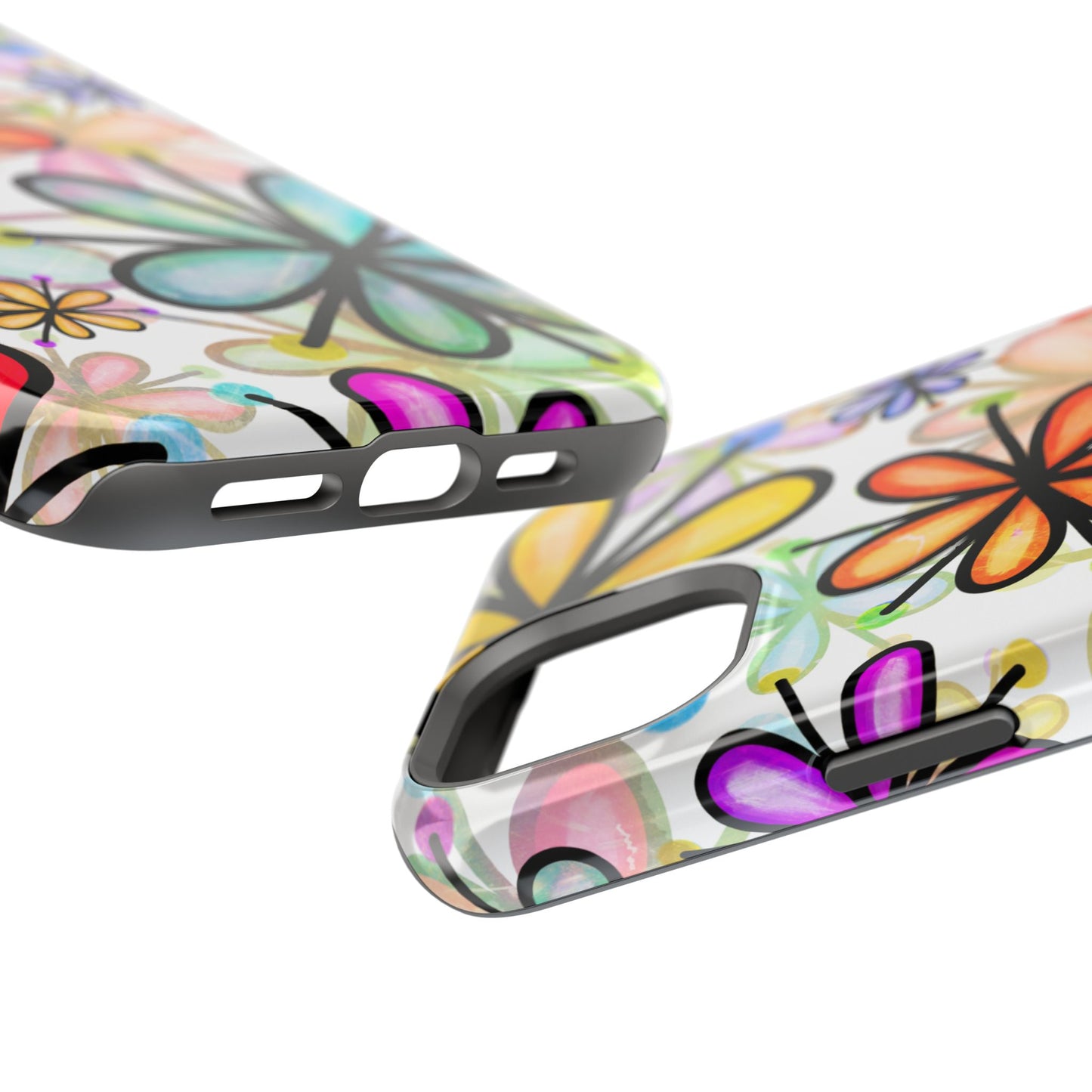 Retro Floral Pop MagSafe iPhone Case – Ultra-Slim Design, High-Gloss Finish