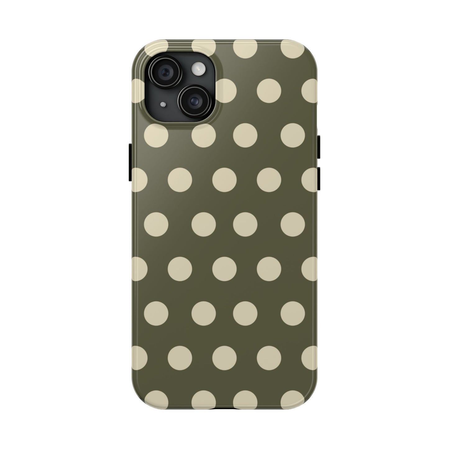 Vintage Green & Cream Polka Dots – iPhone Case