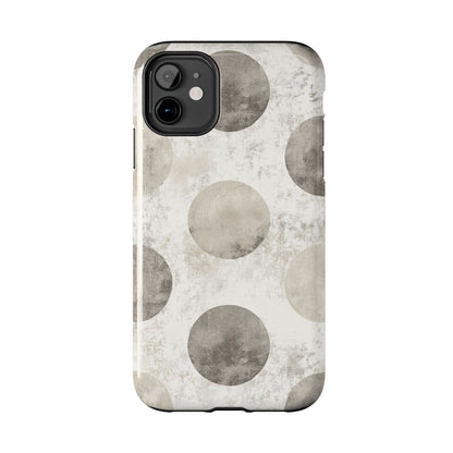 Vintage Polka Dot iPhone Case - Minimalist Neutral Protective Cover