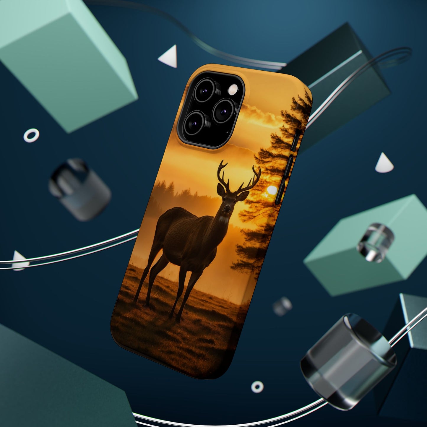 Sunset Majesty: Regal Stag – MagSafe iPhone Case