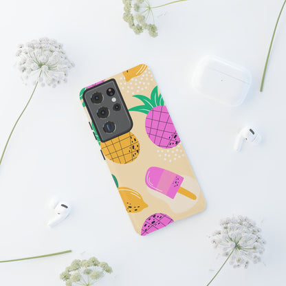 Tropical Pop Samsung Galaxy Case – Fun Pineapple & Lemon Design with Vibrant Summery Colors