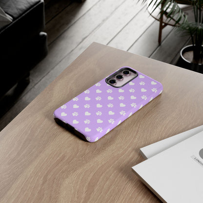 Lilac Paw Prints & Hearts – Samsung Galaxy Case