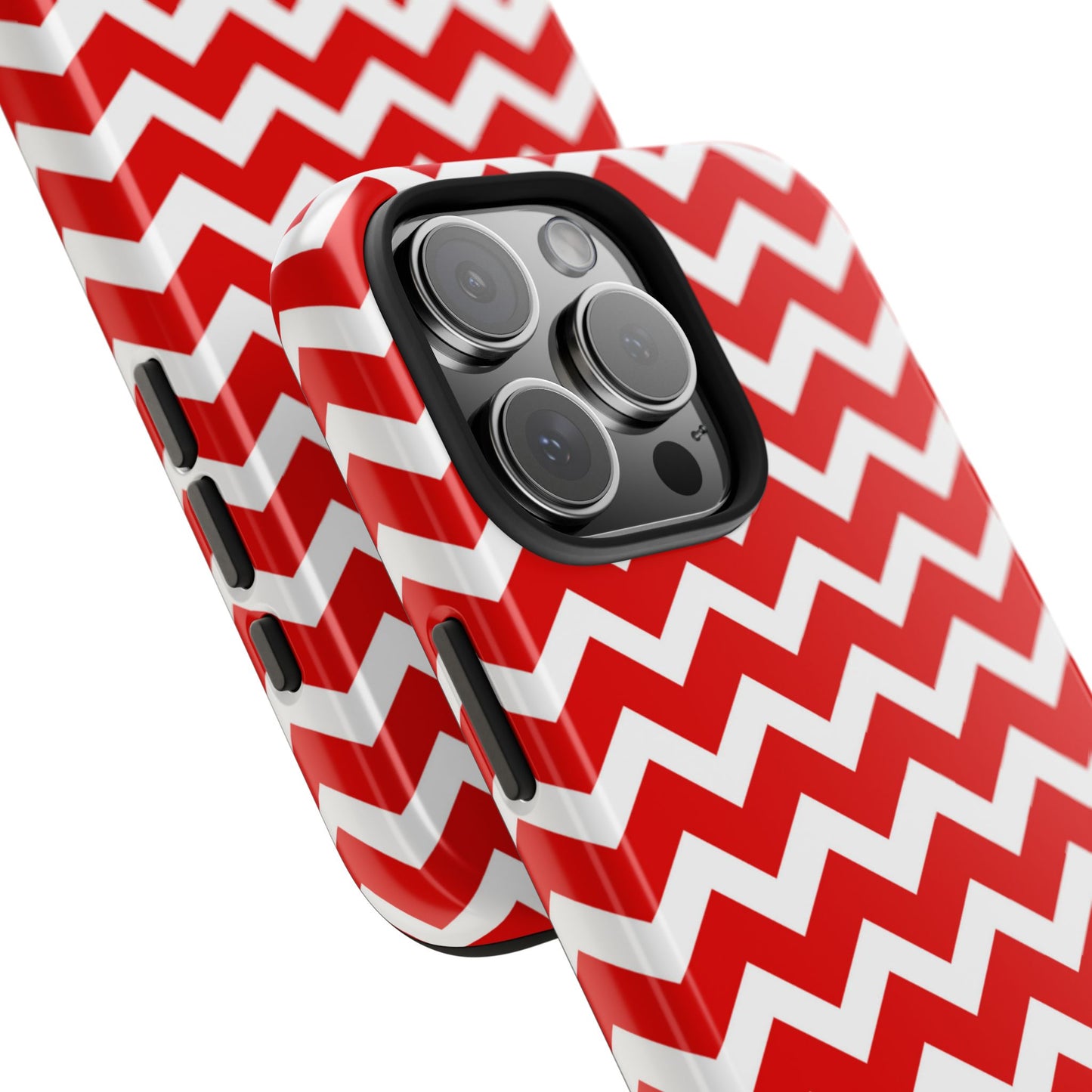 Bold Red & White Chevron – Modern Geometric iPhone Case