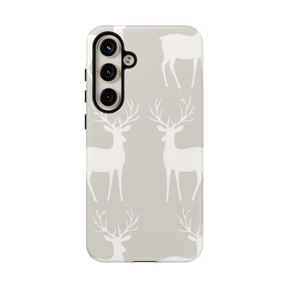 Elegant White Reindeer Pattern – Samsung Galaxy Series Case