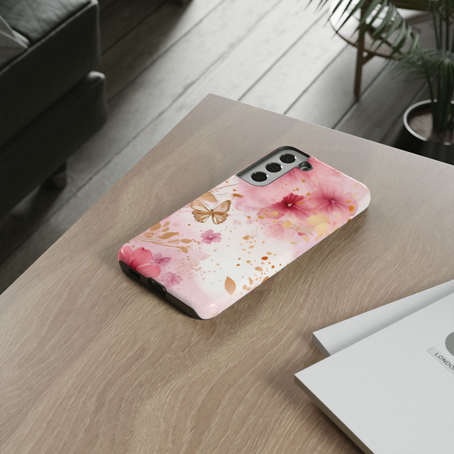 Blush Pink Floral Butterfly - Samsung Galaxy Case