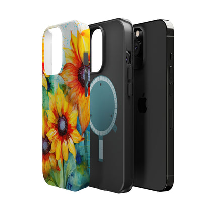 Watercolor Sunflower Splash - MagSafe iPhone Series Case