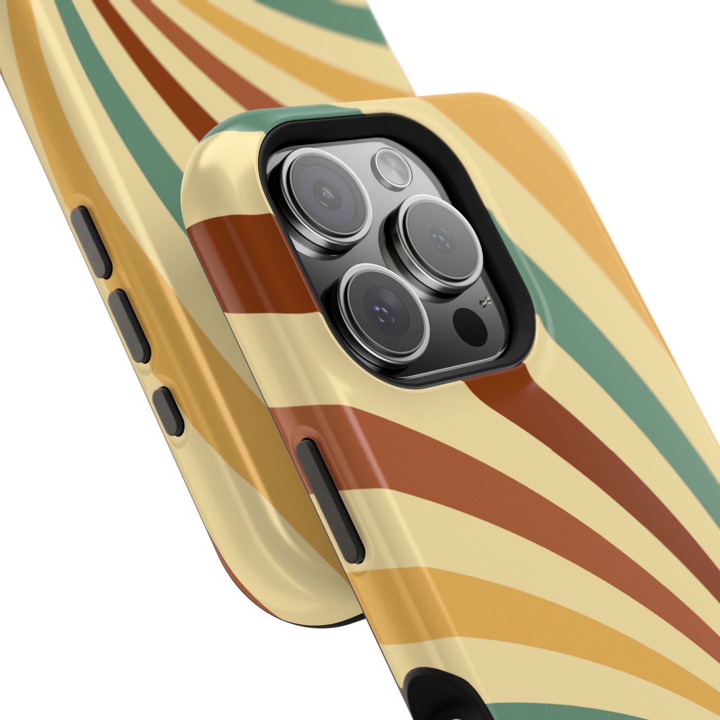 Earthy Retro Swirl MagSafe iPhone Case – Dual-Layer Protection with 70s-Inspired Earth Tones