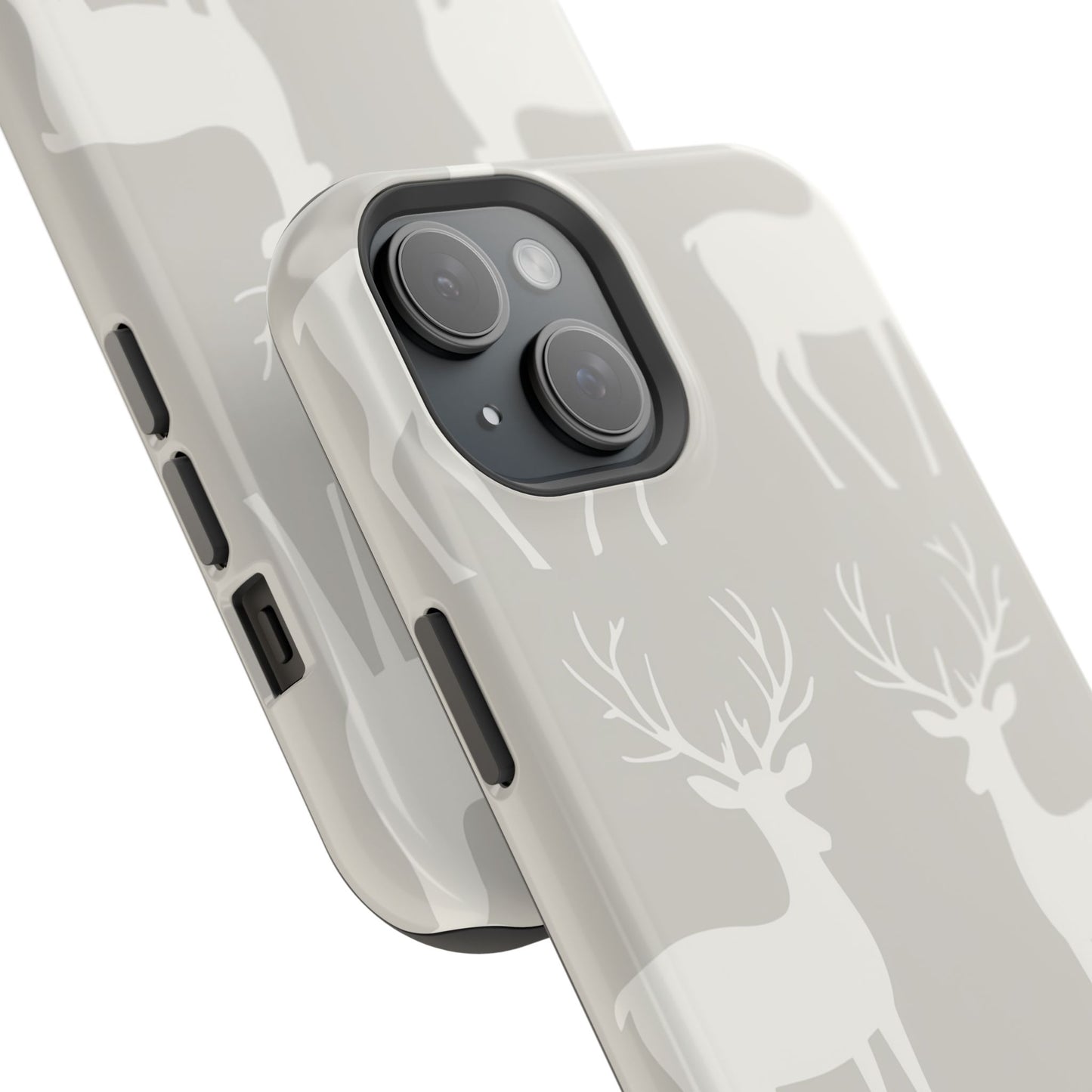 Elegant White Reindeer Pattern – MagSafe iPhone Series Case