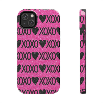 XOXO Glitter Hearts iPhone Case