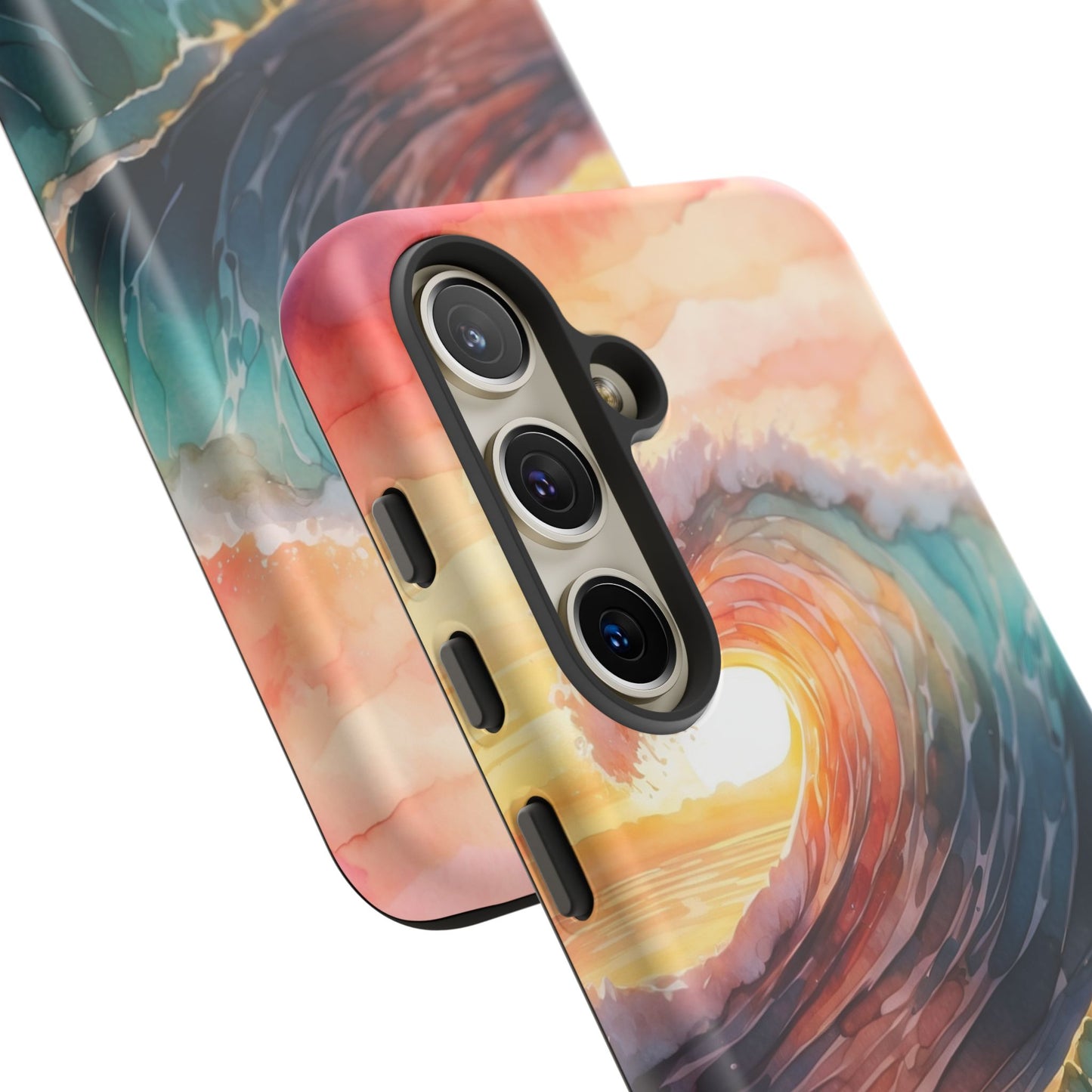 Ocean Sunrise Wave Samsung Galaxy Case – Vibrant Watercolor Wave Design