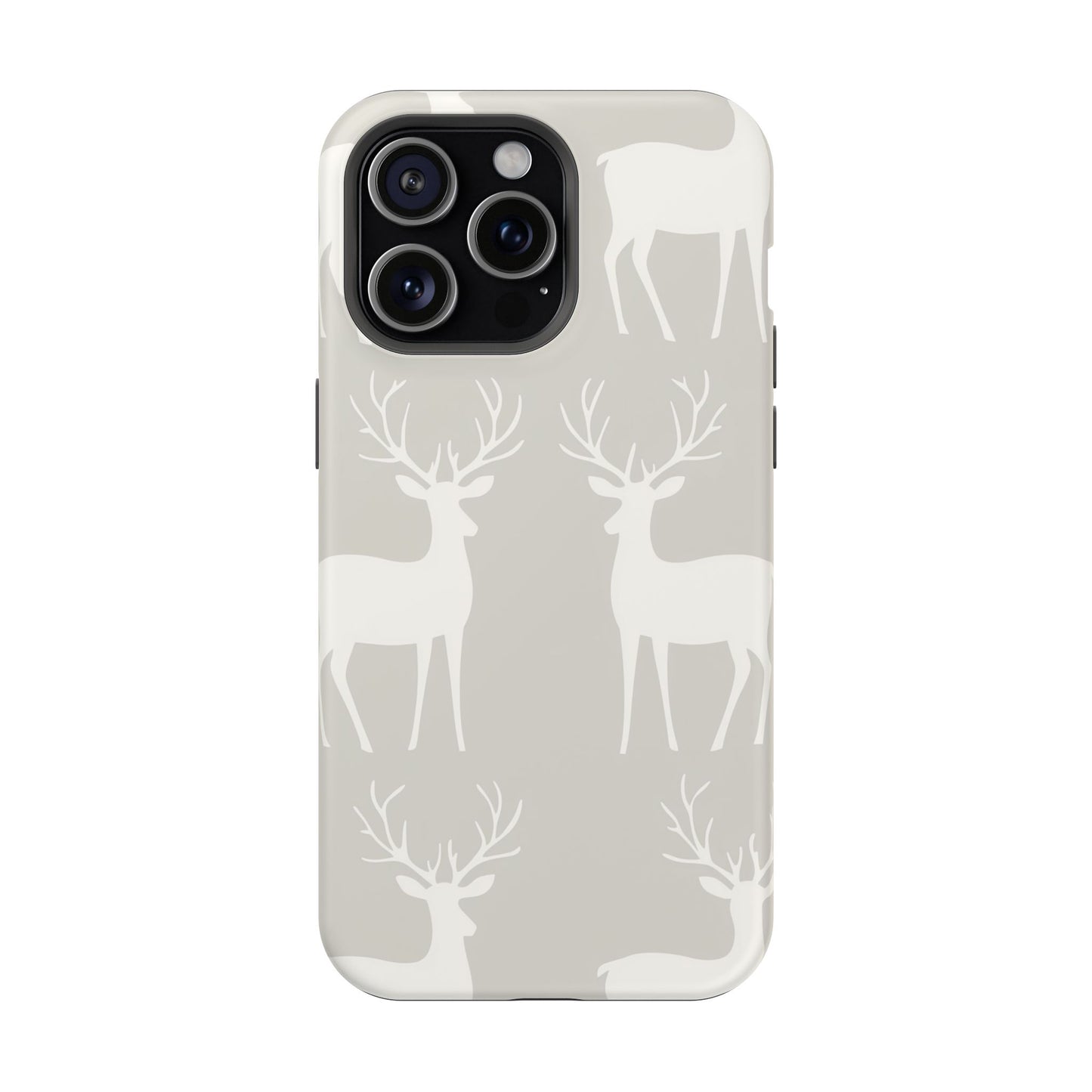 Elegant White Reindeer Pattern – MagSafe iPhone Series Case