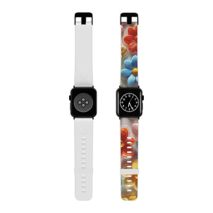 Glossy Retro Flower Apple Watch Band