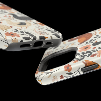 MagSafe iPhone Case: Vintage Duck – Floral & Leaf Design