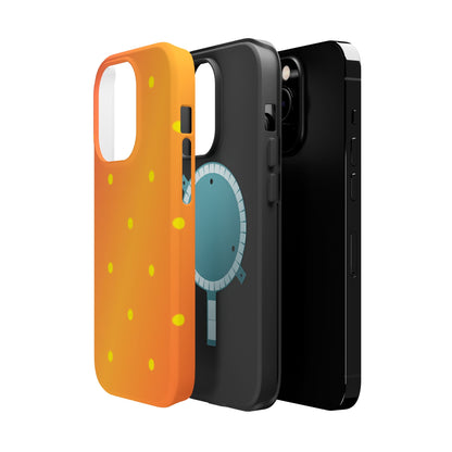 Sunset Gradient Polka Dots MagSafe iPhone Case – Shockproof, Matte Finish, Dual-Layer Protection