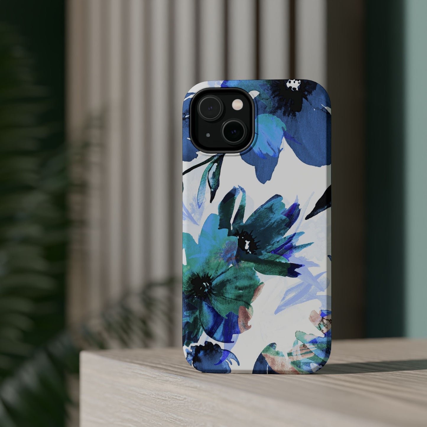 MagSafe iPhone Case – Serene Blue Blossom