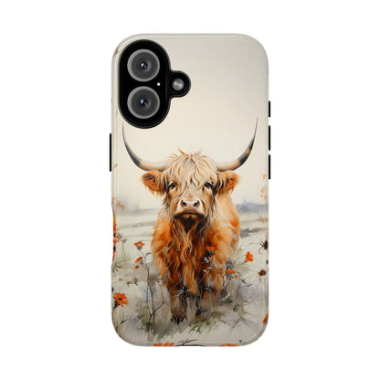 Cutest Highland Cow & Flowers Phone Case! - BOGO Cases