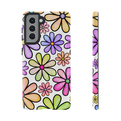 Pastel Daisy Dream Samsung Galaxy Case – Slim Profile, Glossy Finish