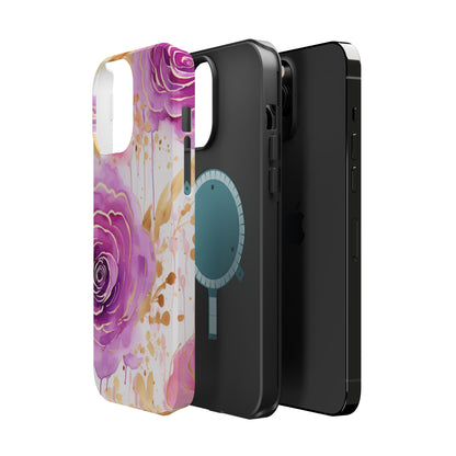 Radiant Purple & Gold Floral - MagSafe iPhone Series Case