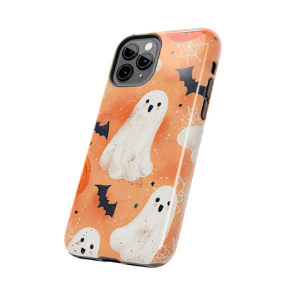 Spooky Cute Ghost iPhone Case – Halloween Ghosts, Pumpkins, Bats & Cobwebs Design