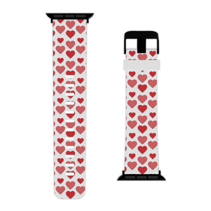  Red & Polka Dot Hearts Apple Watch Band