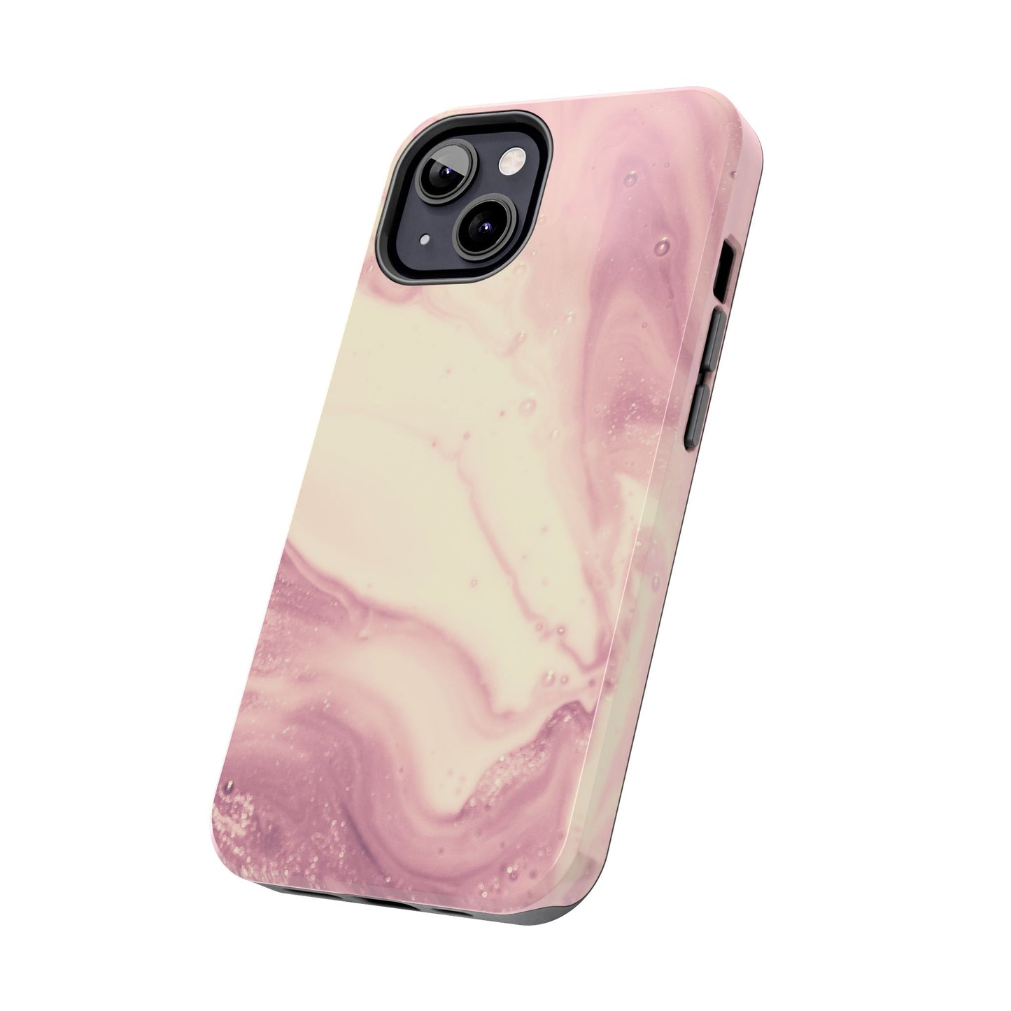 Blush Marble Glow – iPhone Case with Rose Gold & Pink Swirl Pattern