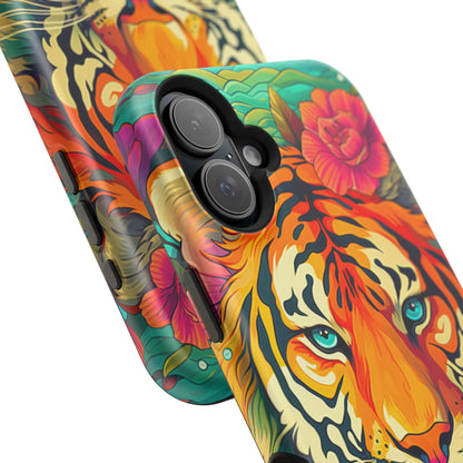 Fierce Rainbow Tiger Art - MagSafe iPhone Case