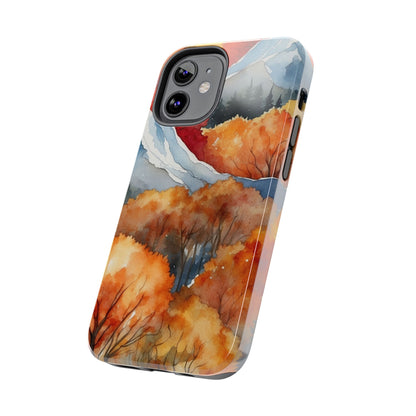 Autumn Mountain Forest Watercolor - iPhone Case