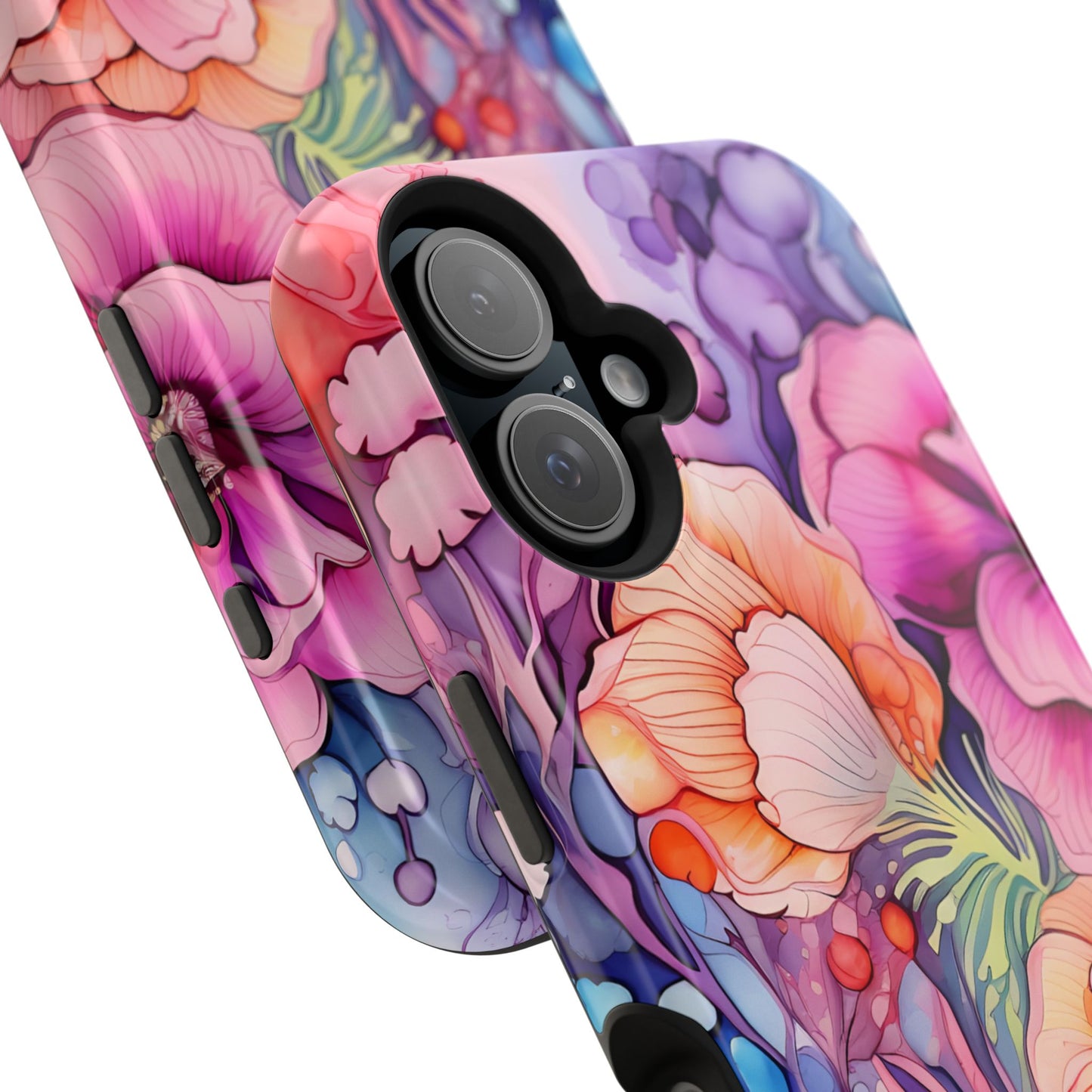 Bright Watercolor Floral Splash MagSafe iPhone Series Case – Bold Artistic Design