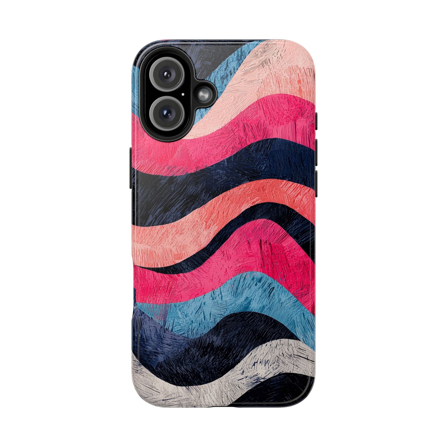 Abstract Wave Pattern iPhone Case – Shockproof, Matte Finish, Dual-Layer Protection